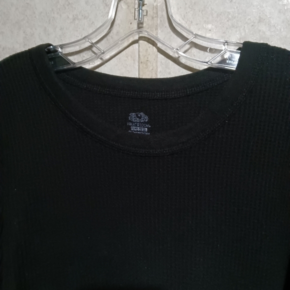 2 Fruit of the Loom black crewneck Long John's shirts size 2XL - Picture 6 of 11